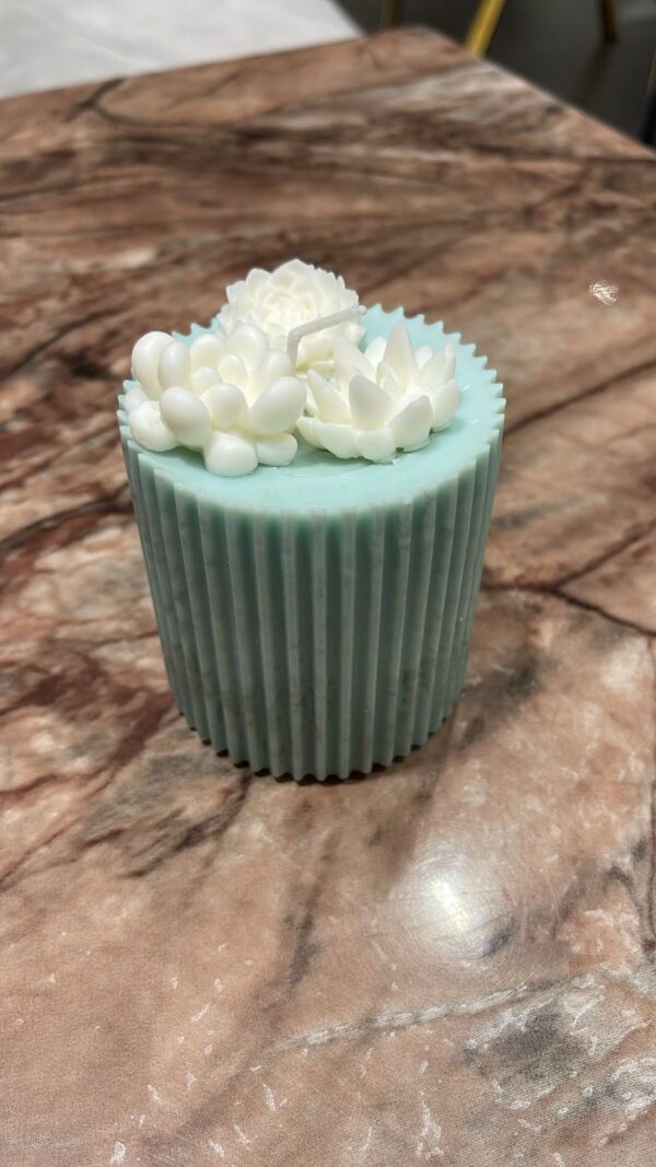 Mint & Cream Succulent Candle