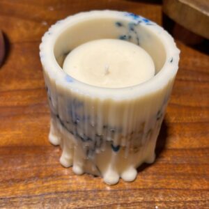 Blue Marble Drip Candle