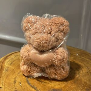 Handcrafted Rose Teddy Bear Candle